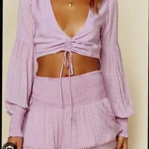 Planet Blue discontinued lilac skirt set women's S vacation travel boho costal